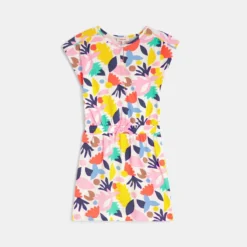 Robe Fille à Motifs Abstraits En Coton Recyclé Blanche Catimini