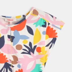 Robe Fille à Motifs Abstraits En Coton Recyclé Blanche Catimini -KIALLA Vetements Magasin 0463221 800