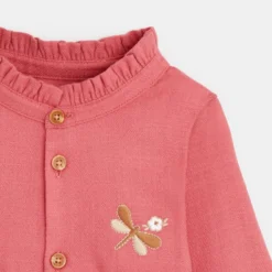 Robe Boutonnée Manches Longues Rose Bébé Fille -KIALLA Vetements Magasin 0473814 800