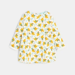 Robe Oiseaux Molleton Léger Et Legging Jaune Bébé Fille -KIALLA Vetements Magasin 0473851 800