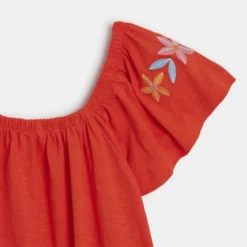 Robe Fille Rouge à Broderies Catimini -KIALLA Vetements Magasin 0474579 800