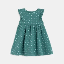 Robe à Volants En Coton Fantaisie Imprimé Libellules Verte Bébé Fille -KIALLA Vetements Magasin 0474805 800