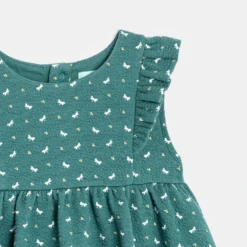Robe à Volants En Coton Fantaisie Imprimé Libellules Verte Bébé Fille -KIALLA Vetements Magasin 0474807 800