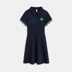 Robe Polo Manches Courtes Bleue Fille -KIALLA Vetements Magasin 0483915 800