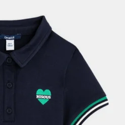 Robe Polo Manches Courtes Bleue Fille -KIALLA Vetements Magasin 0483916 800