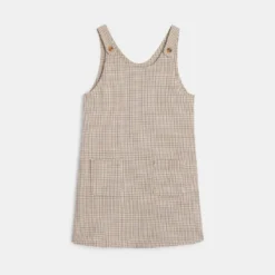 Robe Chasuble à Carreaux Marron Fille -KIALLA Vetements Magasin 0488265 800