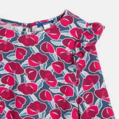 Robe Courte Imprimée Rose Fille -KIALLA Vetements Magasin 0488341 800