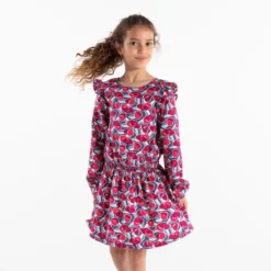 Robe Courte Imprimée Rose Fille -KIALLA Vetements Magasin 0488342 800