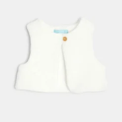 Robe En Molleton Fleuri Et Gilet Soft Boa Rose Naissance -KIALLA Vetements Magasin 0488410 800