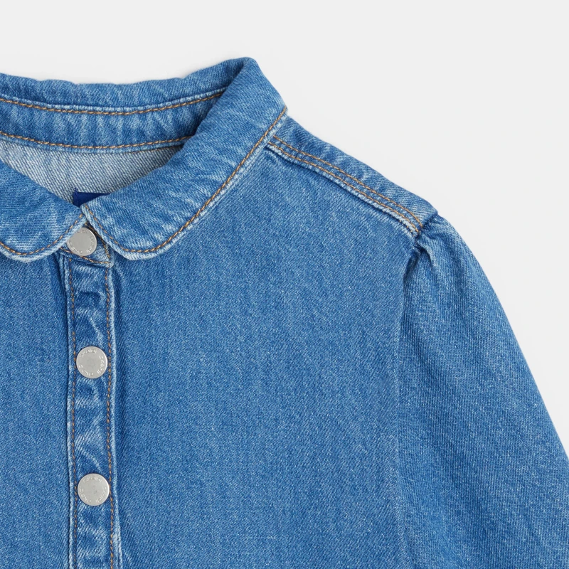 Robe-chemise En Jean Bleue Fille 4 Robe-chemise En Jean Bleue Fille – Image 4