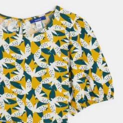 Robe Imprimée à Manches Ballon Verte Fille -KIALLA Vetements Magasin 0488544 800