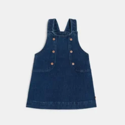 Robe Salopette Denim Bleue Bébé Fille -KIALLA Vetements Magasin 0488640 800
