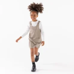 Robe Chasuble à Carreaux Marron Fille -KIALLA Vetements Magasin 0495541 800