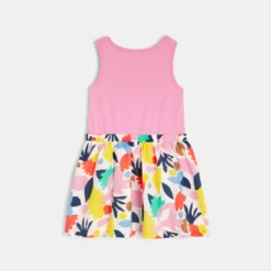 Robe Bébé Fille Bicolore à Motifs Abstraits Blanche Catimini -KIALLA Vetements Magasin 0504554 800