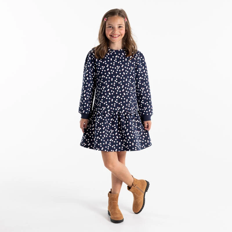 Robe Imprimée En Molleton Bleue Fille 1 Robe Imprimée En Molleton Bleue Fille