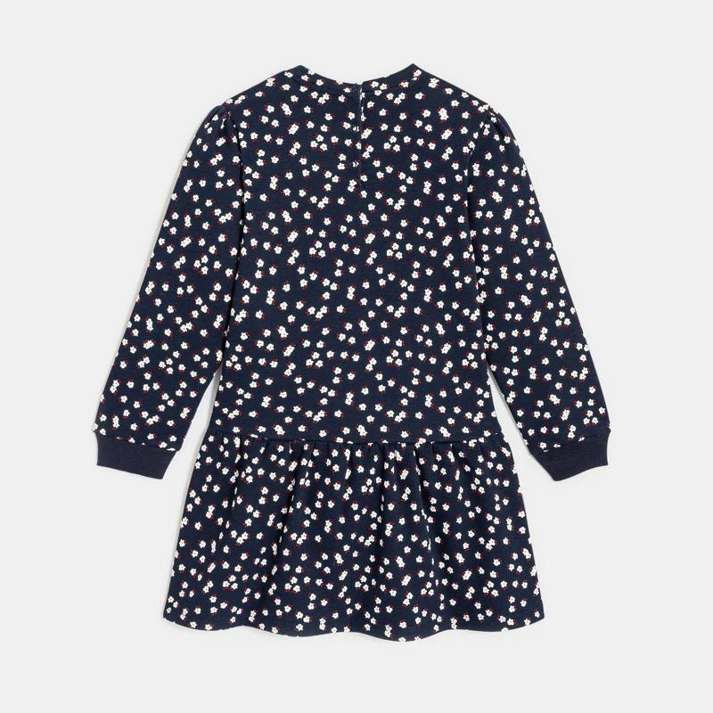 Robe Imprimée En Molleton Bleue Fille 4 Robe Imprimée En Molleton Bleue Fille – Image 4