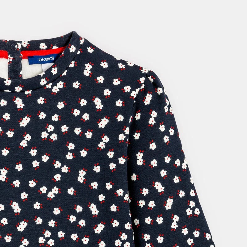 Robe Imprimée En Molleton Bleue Fille 5 Robe Imprimée En Molleton Bleue Fille – Image 5