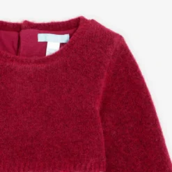 Robe Bi-matière Maille Et Seersucker Rose Bébé Fille -KIALLA Vetements Magasin 0522327 800