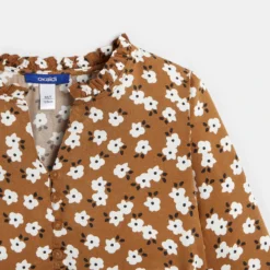 Robe Volantée Imprimée Marron Fille -KIALLA Vetements Magasin 0522351 800