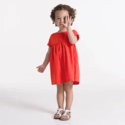 Robe Coton Fantaisie Rouge Bébé Fille