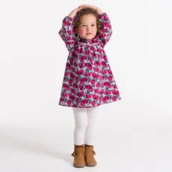 Robe Molleton Fleurie Rose Et Legging Bébé Fille
