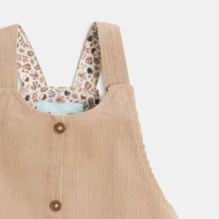 Robe Salopette En Velours Côtelé Beige Bébé Fille -KIALLA Vetements Magasin 0530197 800