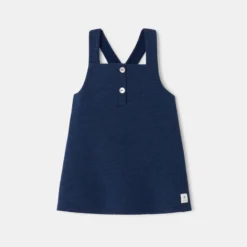 Robe à Bretelles En Molleton Bleue Bébé Fille Absorba