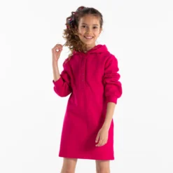 Robe Sweat-shirt à Capuche Rose Fille -KIALLA Vetements Magasin 0536429 800