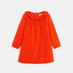 Robe Maille Tricot Col à Volants