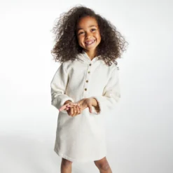 Robe Sweat-shirt à Capuche Blanche Fille -KIALLA Vetements Magasin 0538026 800