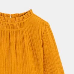 Robe En Gaze De Coton Orange Fille -KIALLA Vetements Magasin 0548215 800