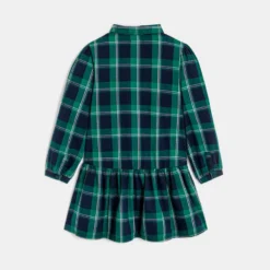 Robe à Carreaux écossais Marine Et Vert Fille -KIALLA Vetements Magasin 0552369 800